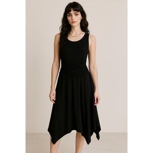 Anthropologie Dress 2X Kingsolver Ribbed Midi Black Whimsigoth Fairy Goth